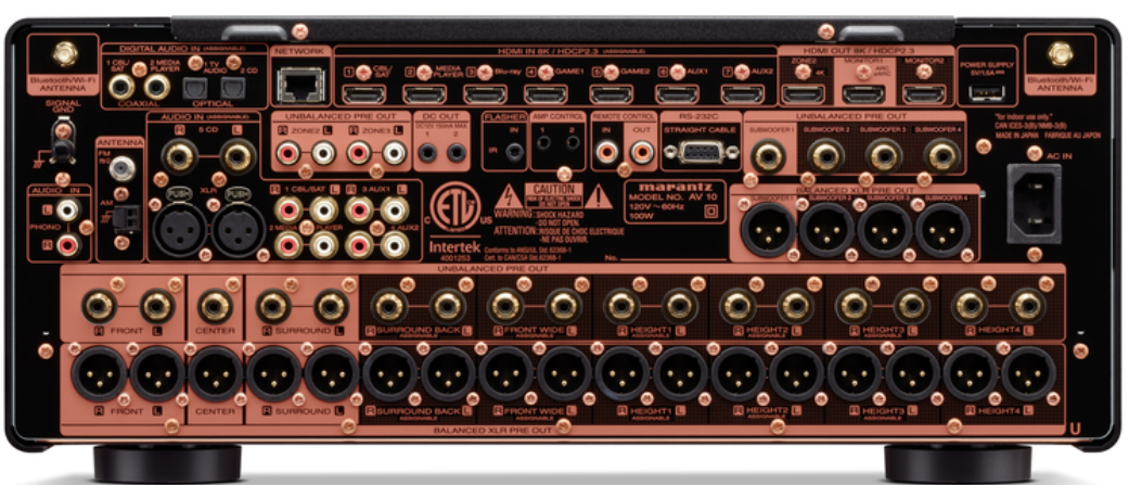 Back of the Marantz AV10 Preamp/Processor